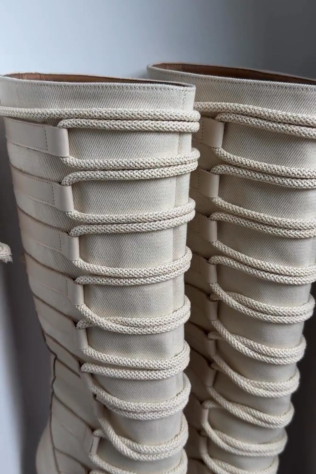 Lace-Up Heeled Tall Boots