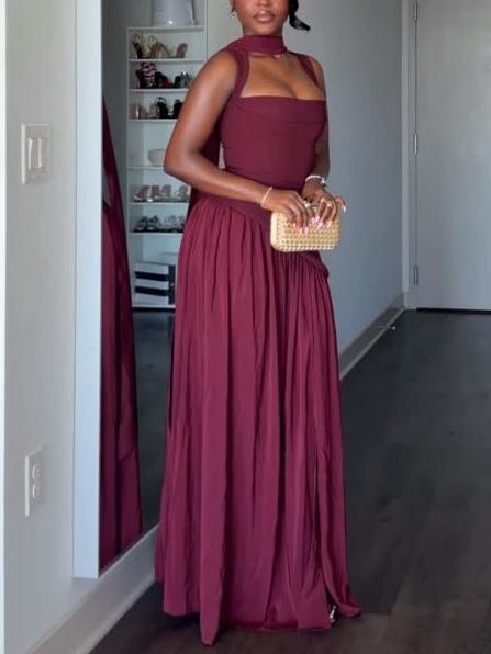 Tullulah Maxi Dress - Cherry Lacquer