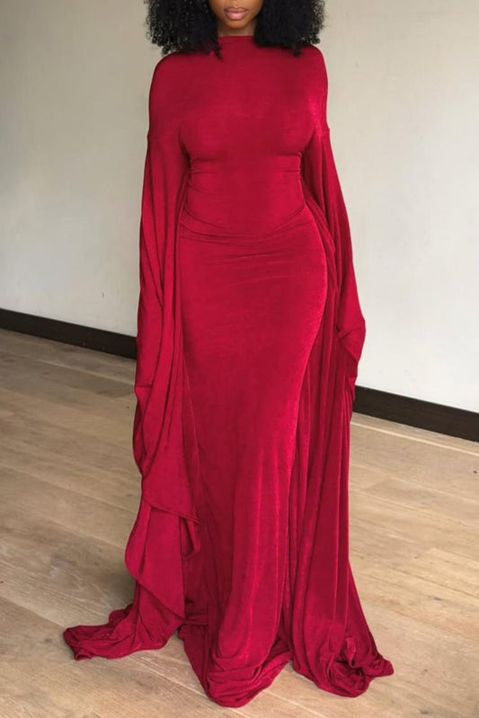 Backless Maxi Robe Dress