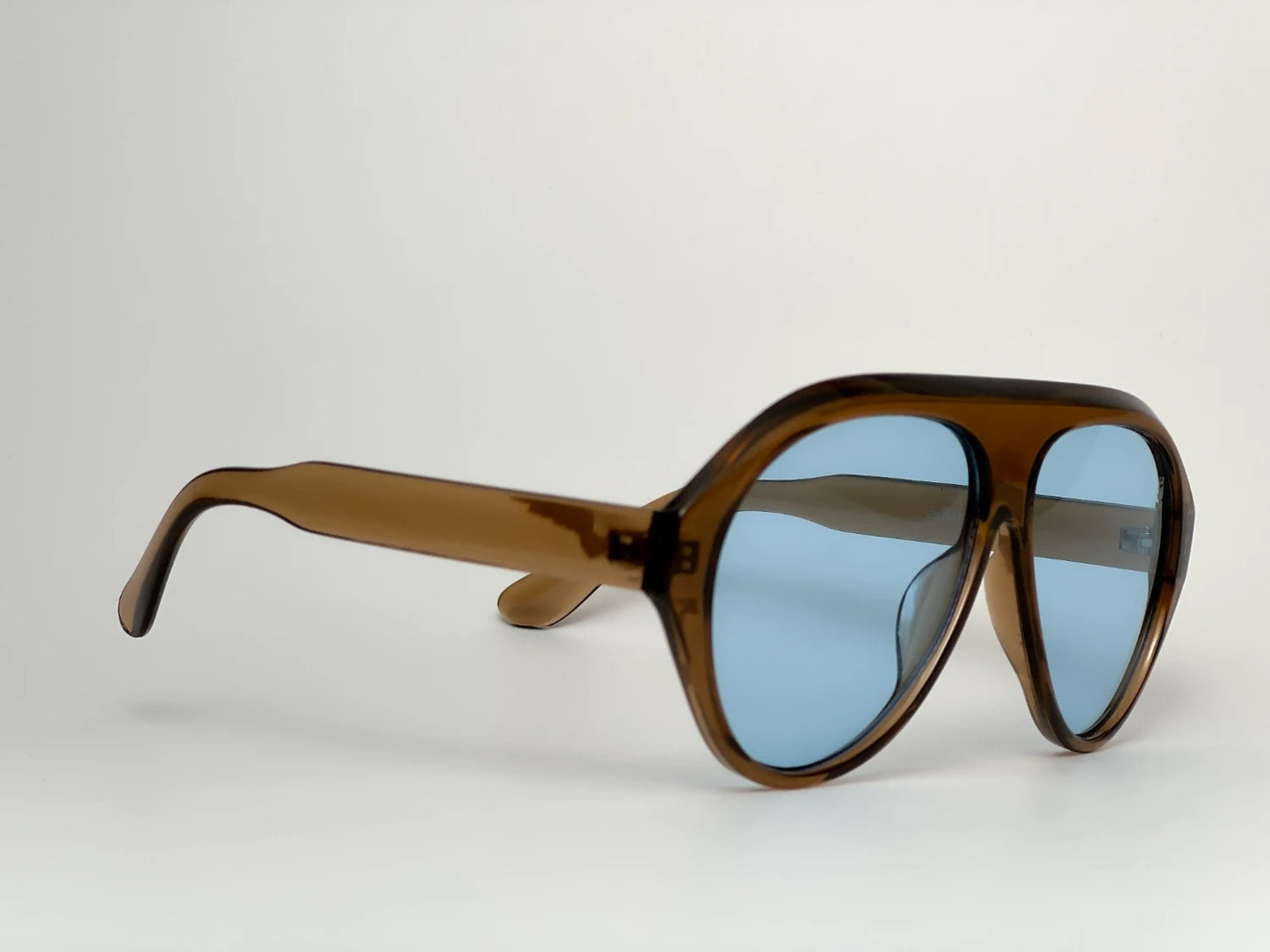 Brown Frame with Sky Blue Lens