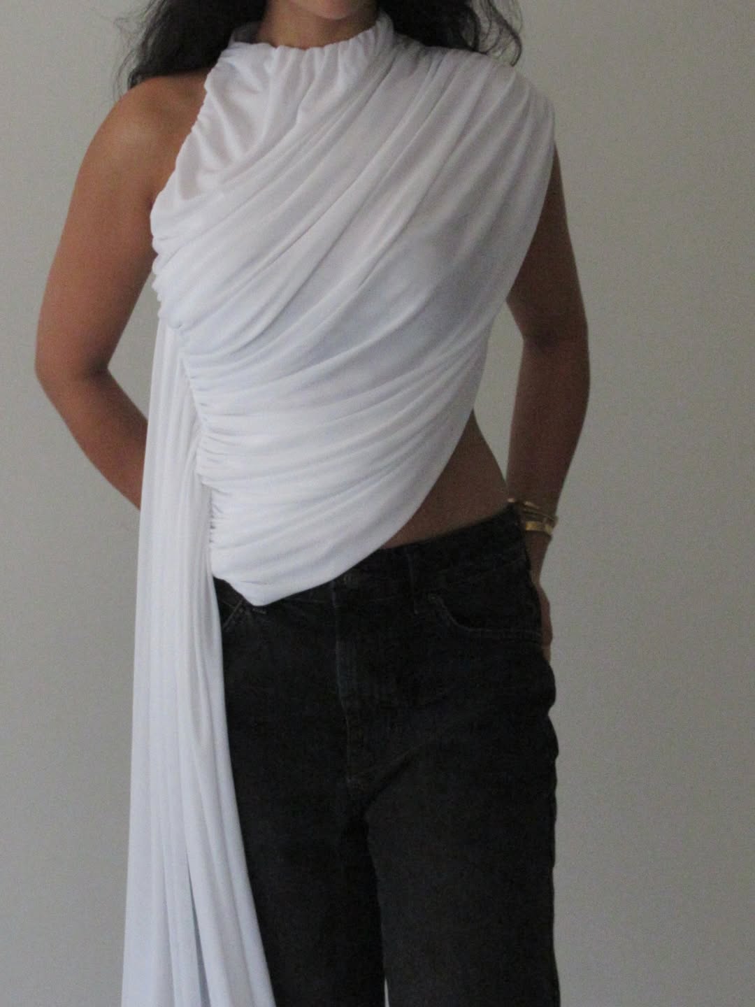 Asymmetrical Ruched Sleeveless Top