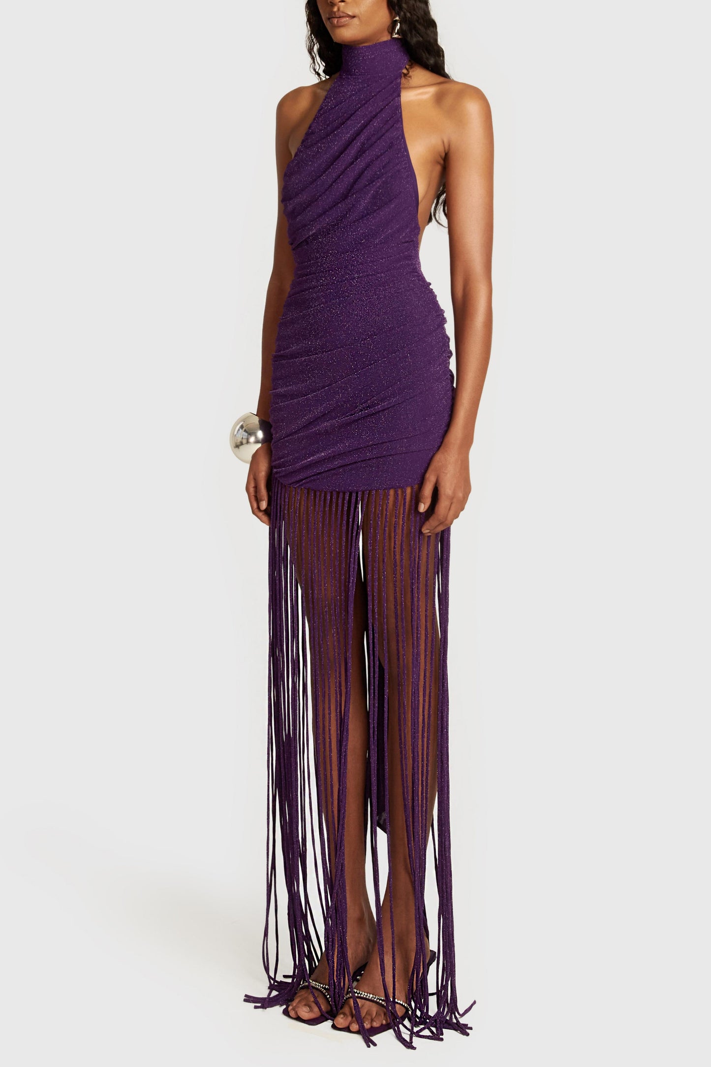 Ruched Tassel Maxi Dress