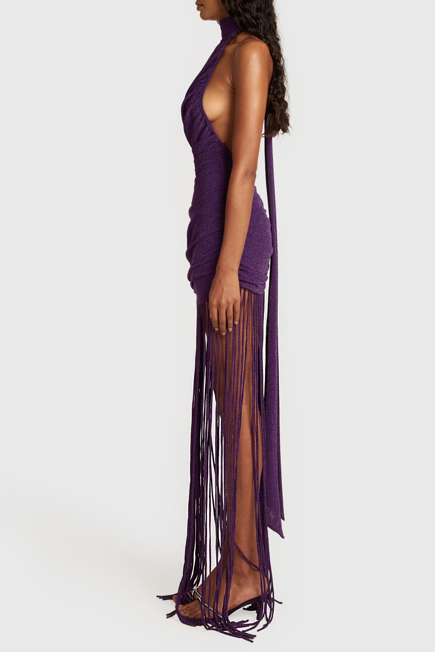 Ruched Tassel Maxi Dress