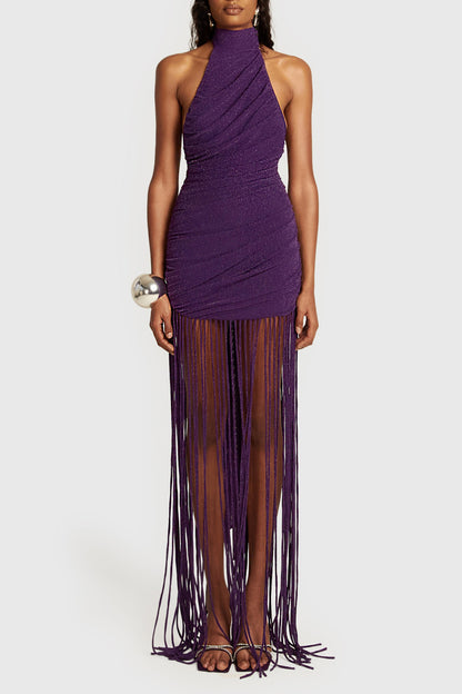 Ruched Tassel Maxi Dress