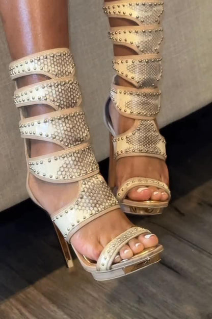 Statement Design Open-Toe High Heel Sandals