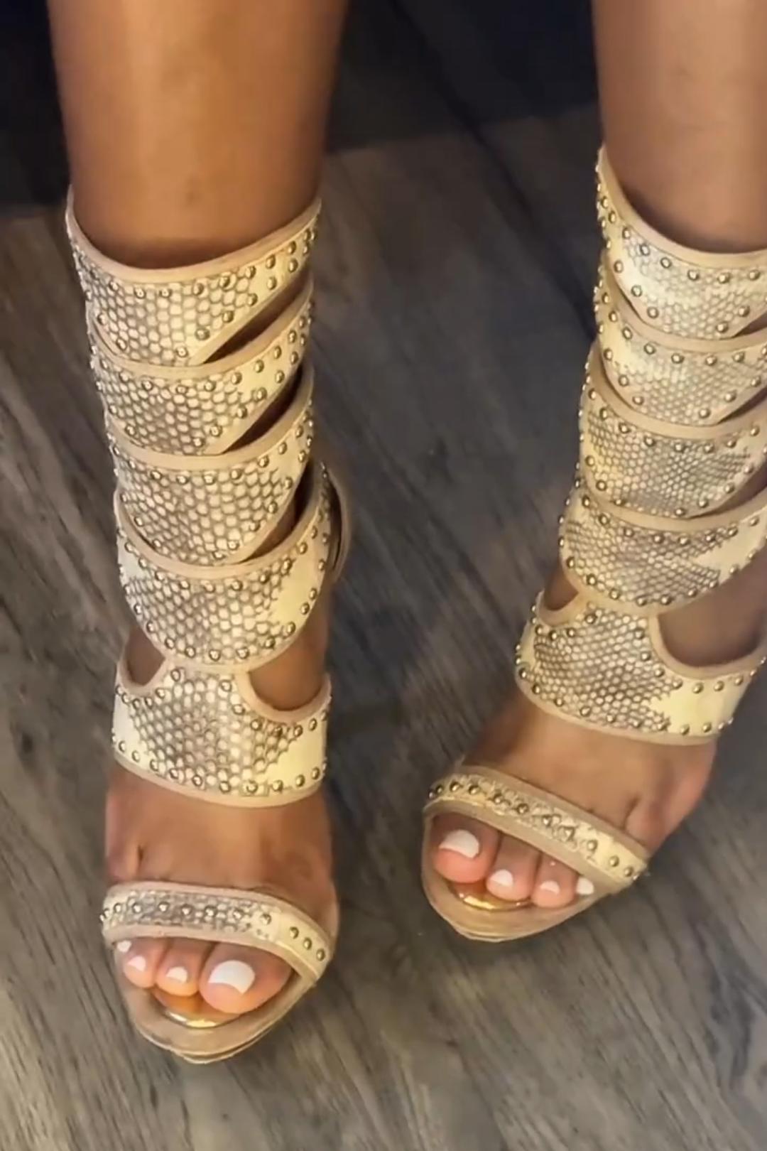 Statement Design Open-Toe High Heel Sandals