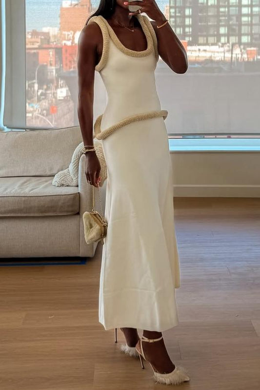 Tubular Chenille Sleeveless Maxi Dress