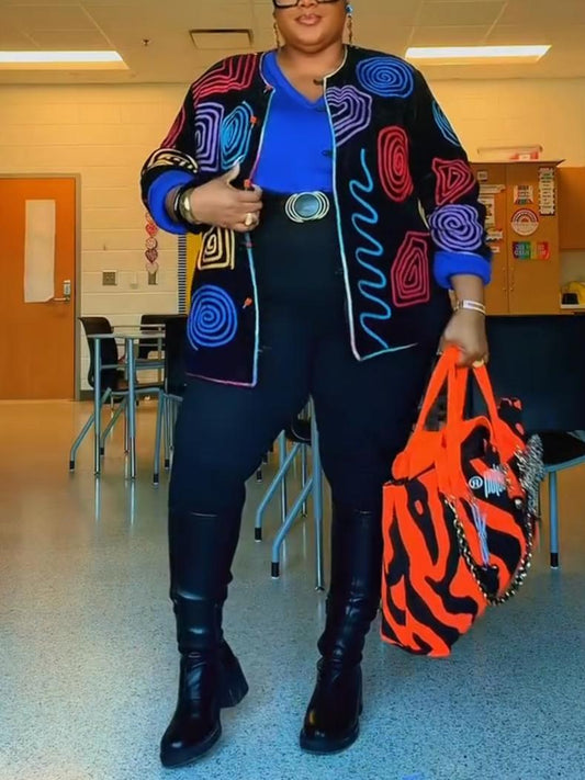 Graffiti Style Knit Cardigan