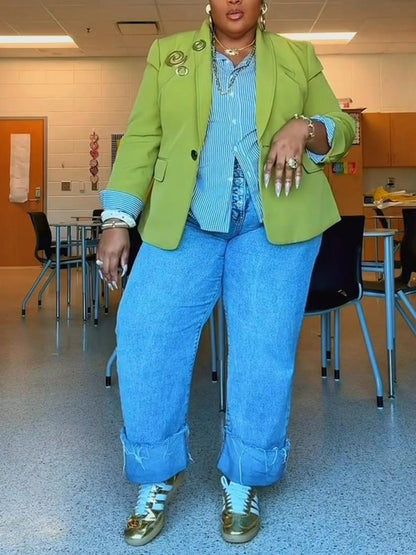 Classic Solid Color Blazer