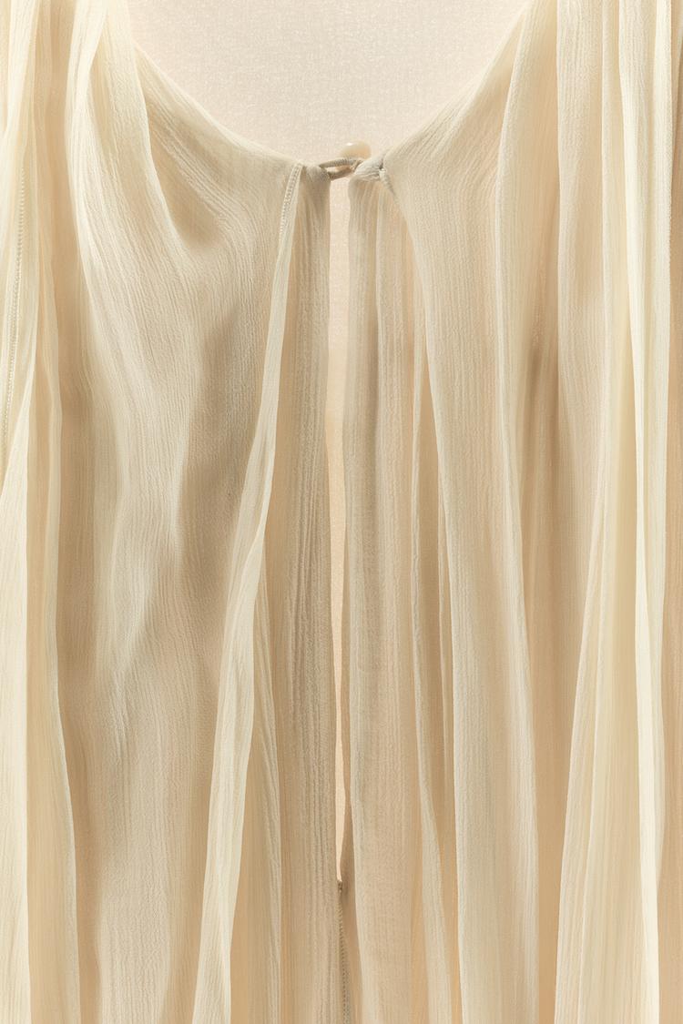 Draped Shoulder Pad Blouse
