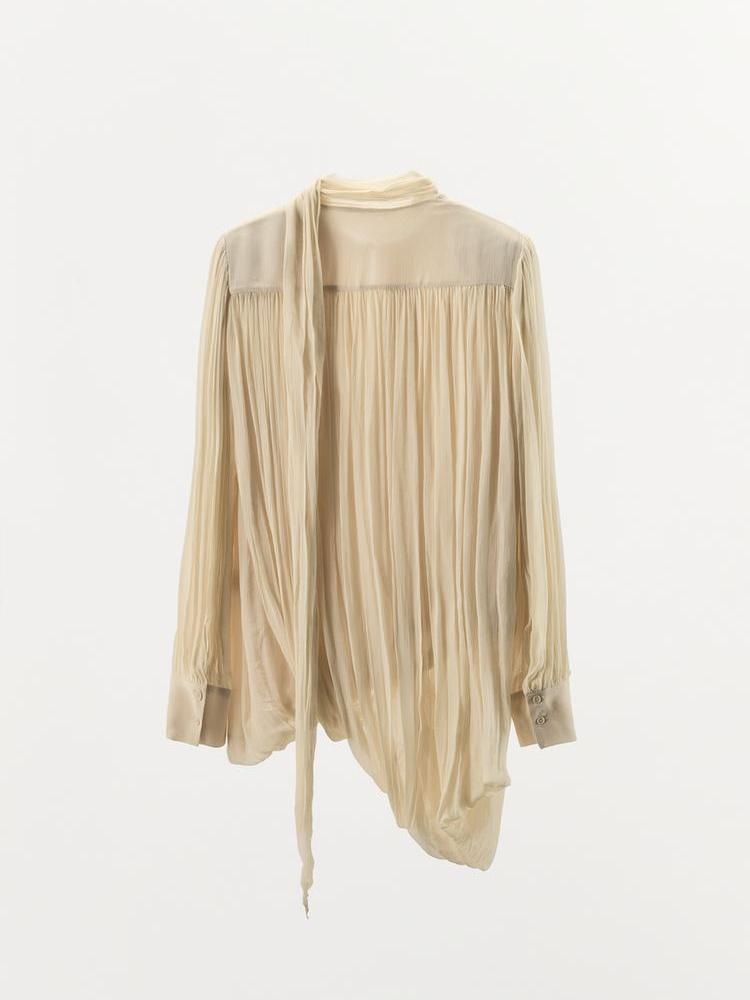 Draped Shoulder Pad Blouse