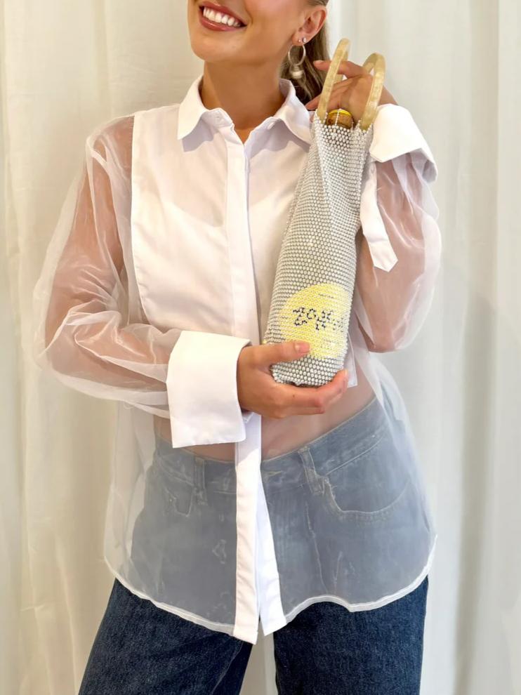 Skyline Sheer Shirt in white