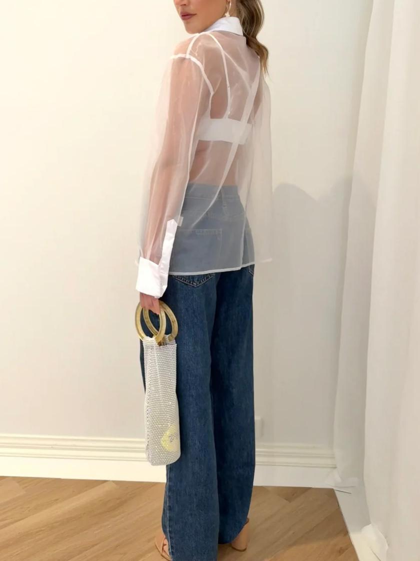 Skyline Sheer Shirt in white