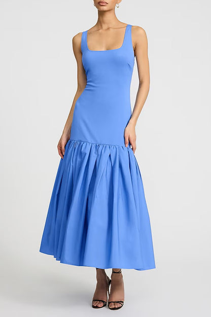 Scoop Neck Drop Waist Maxi Dress