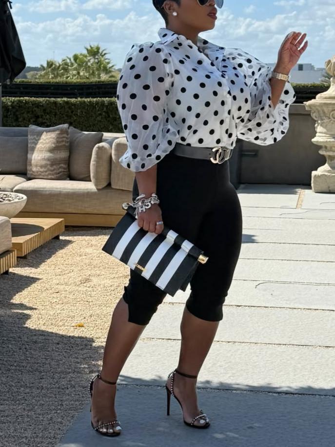 Polka Dot Statement Blouse