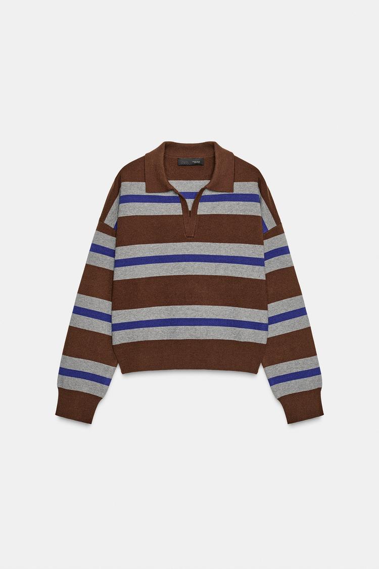 Striped Polo Sweater