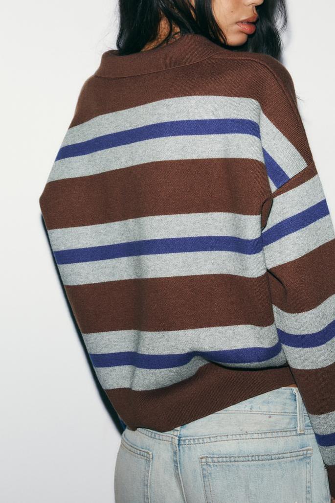 Striped Polo Sweater