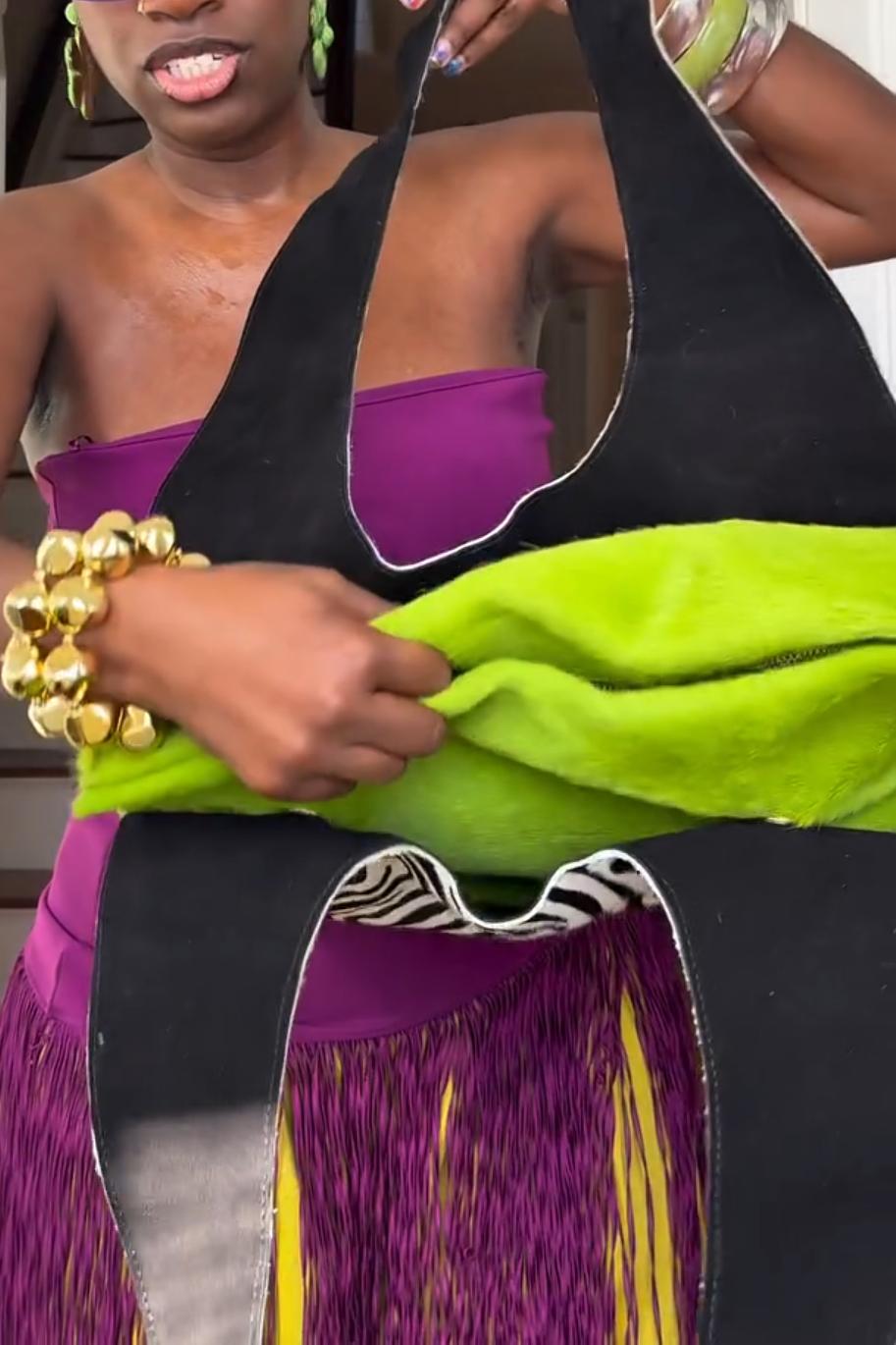 Custom Zebra Print Statement Shoulder Bag