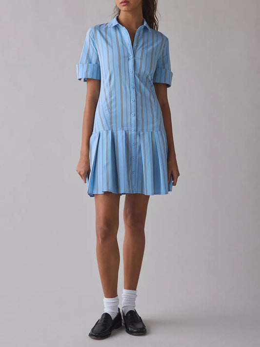 Treatment Drop Waist Short Sleeve Shirt Mini Dress