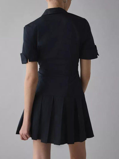 Treatment Drop Waist Short Sleeve Shirt Mini Dress