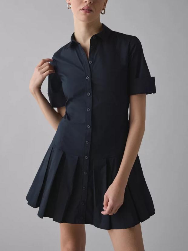 Treatment Drop Waist Short Sleeve Shirt Mini Dress