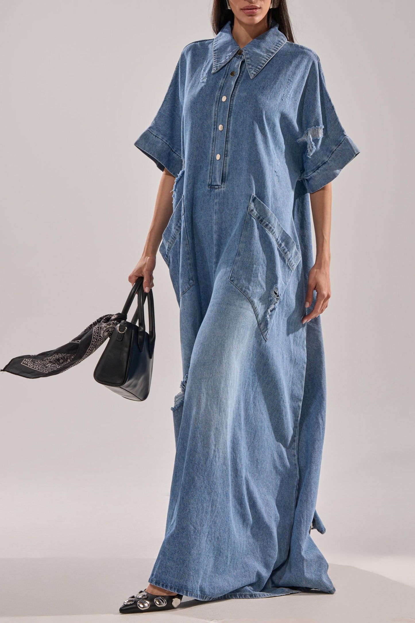 Oversized Loose Fit Denim Jumpsuit