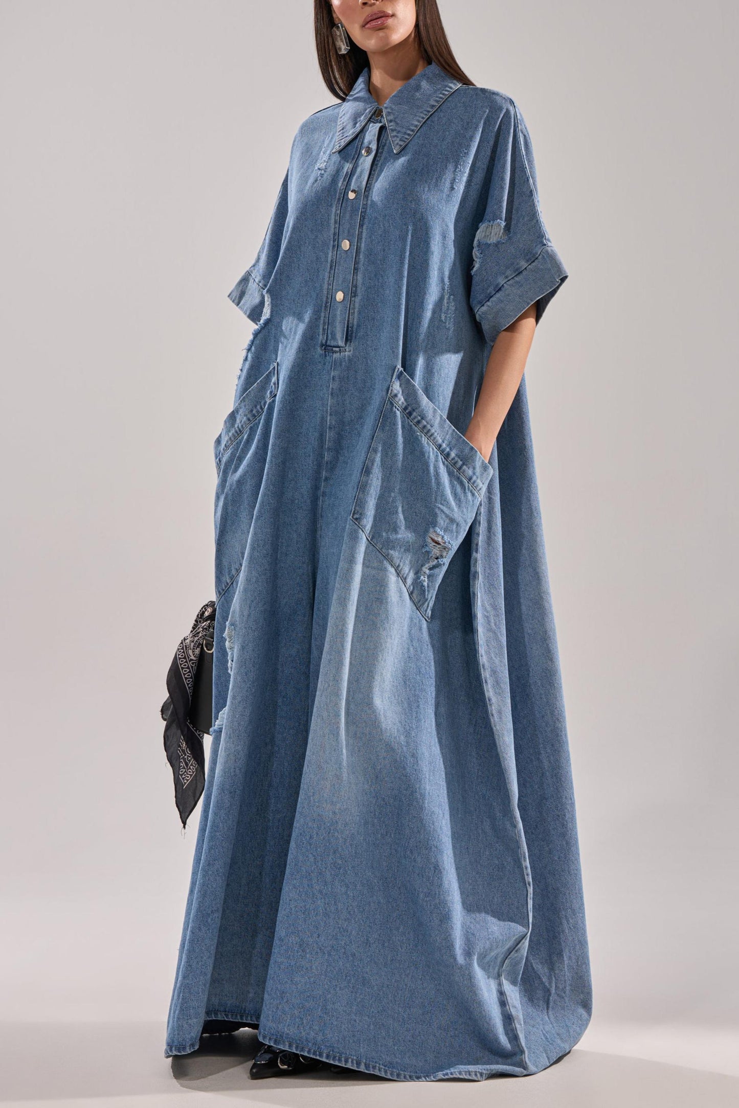 Oversized Loose Fit Denim Jumpsuit