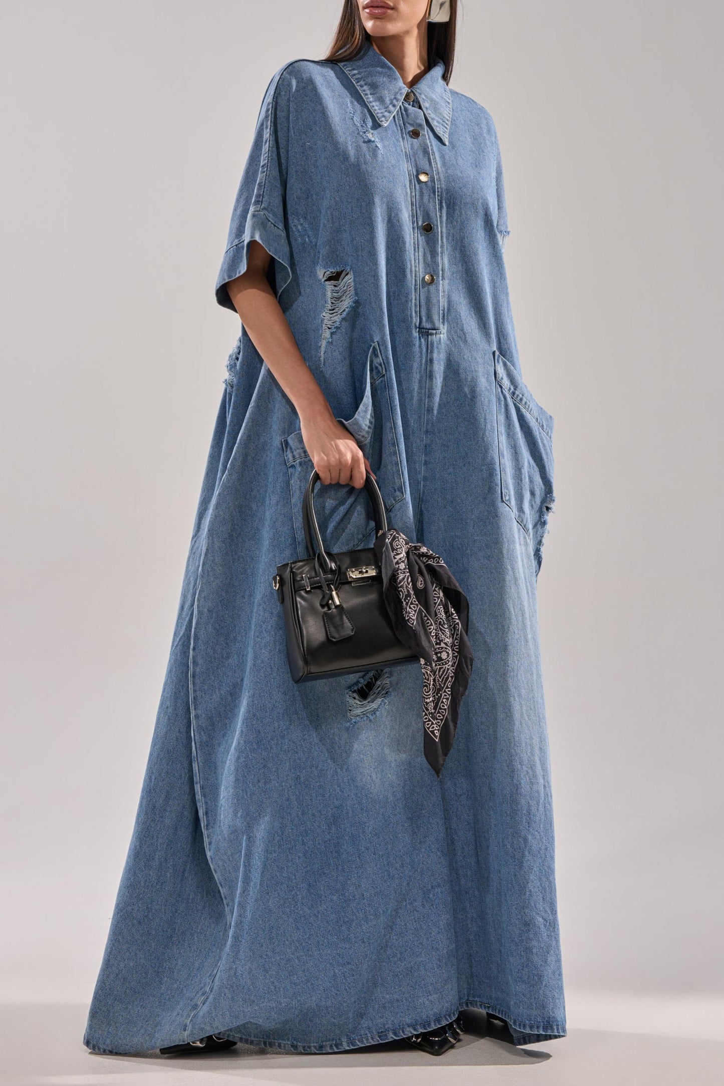 Oversized Loose Fit Denim Jumpsuit