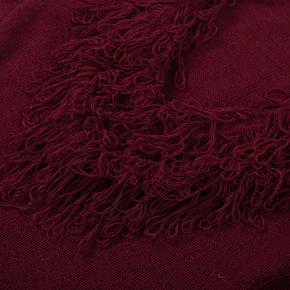 Deep V-Neck Faux Fur Trim Sweater Maxi Dress