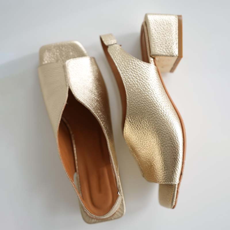 Fishmouth Square Heeled Sandals