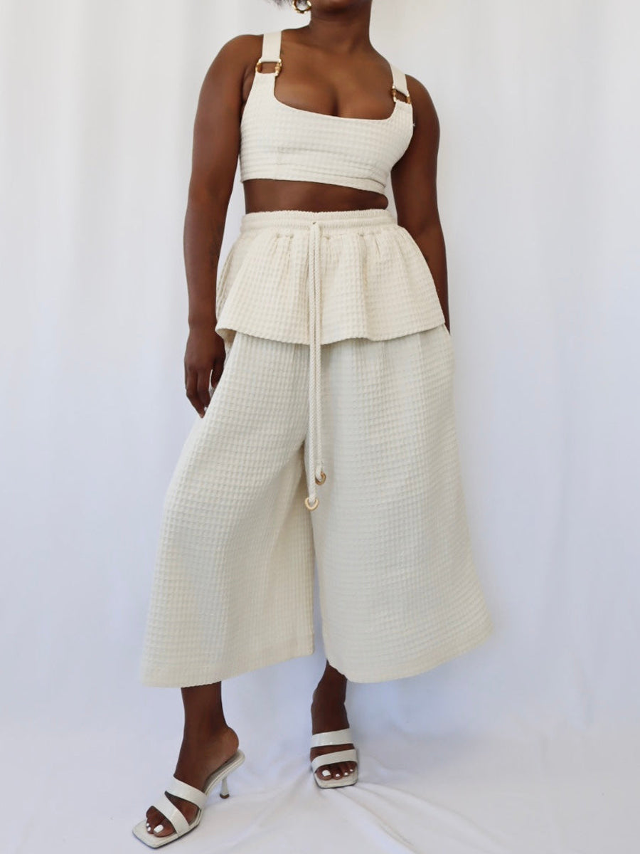 Peplum Waist Two Pieces Set