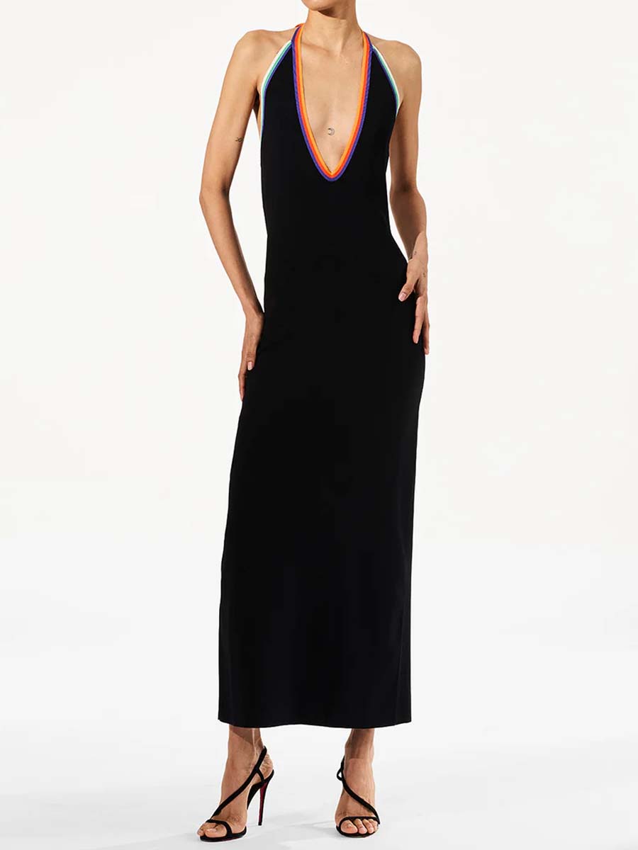 Backless Halter Neck Dress