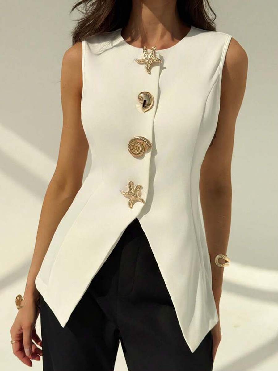 Elegant V Neck Sleeveless Vest