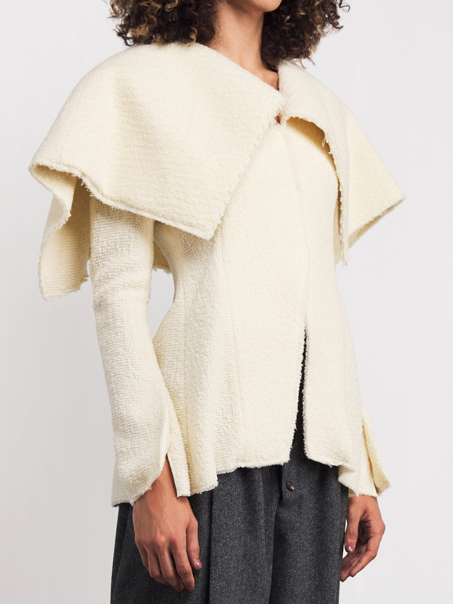 Shawl-Collar Long Sleeves Knitted Blazer