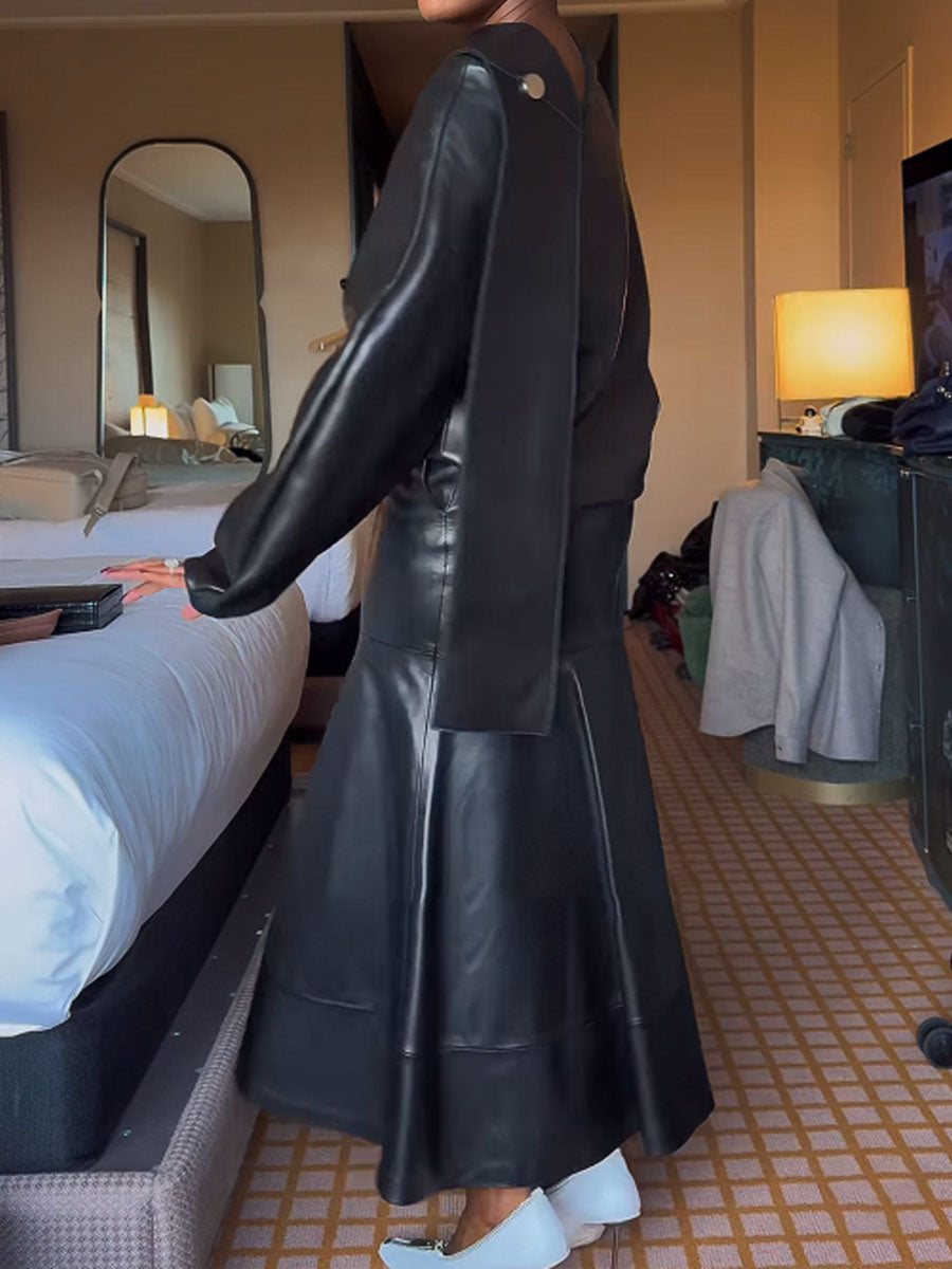 PU Fashion Two Pieces Dress