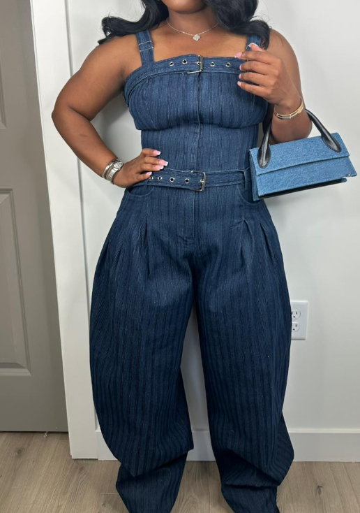 Strap Denim Jumpsuit