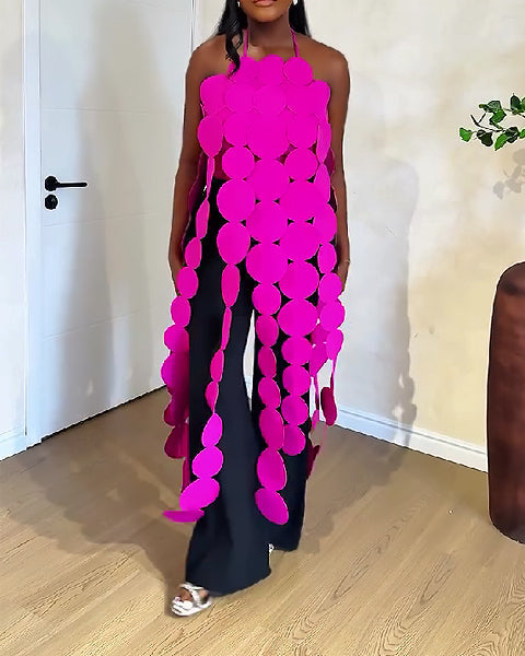 Sleeveless Backless Hollow Dress