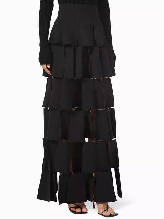 Rectangle Tassel Details High Waist Skirt