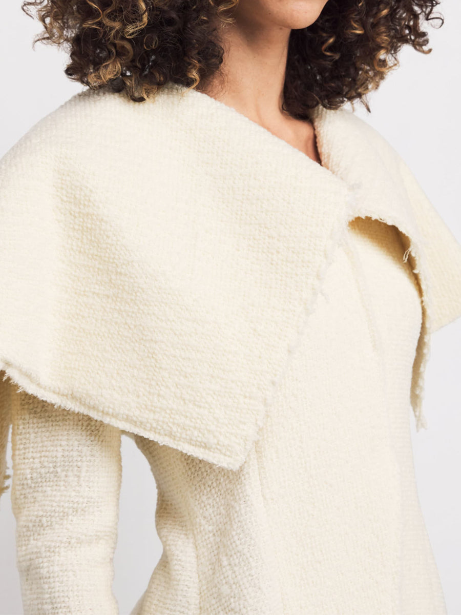 Shawl-Collar Long Sleeves Knitted Blazer