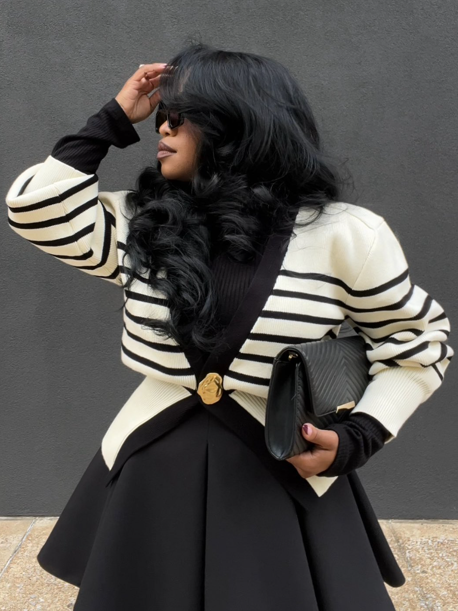 Striped Knitted Cardigan