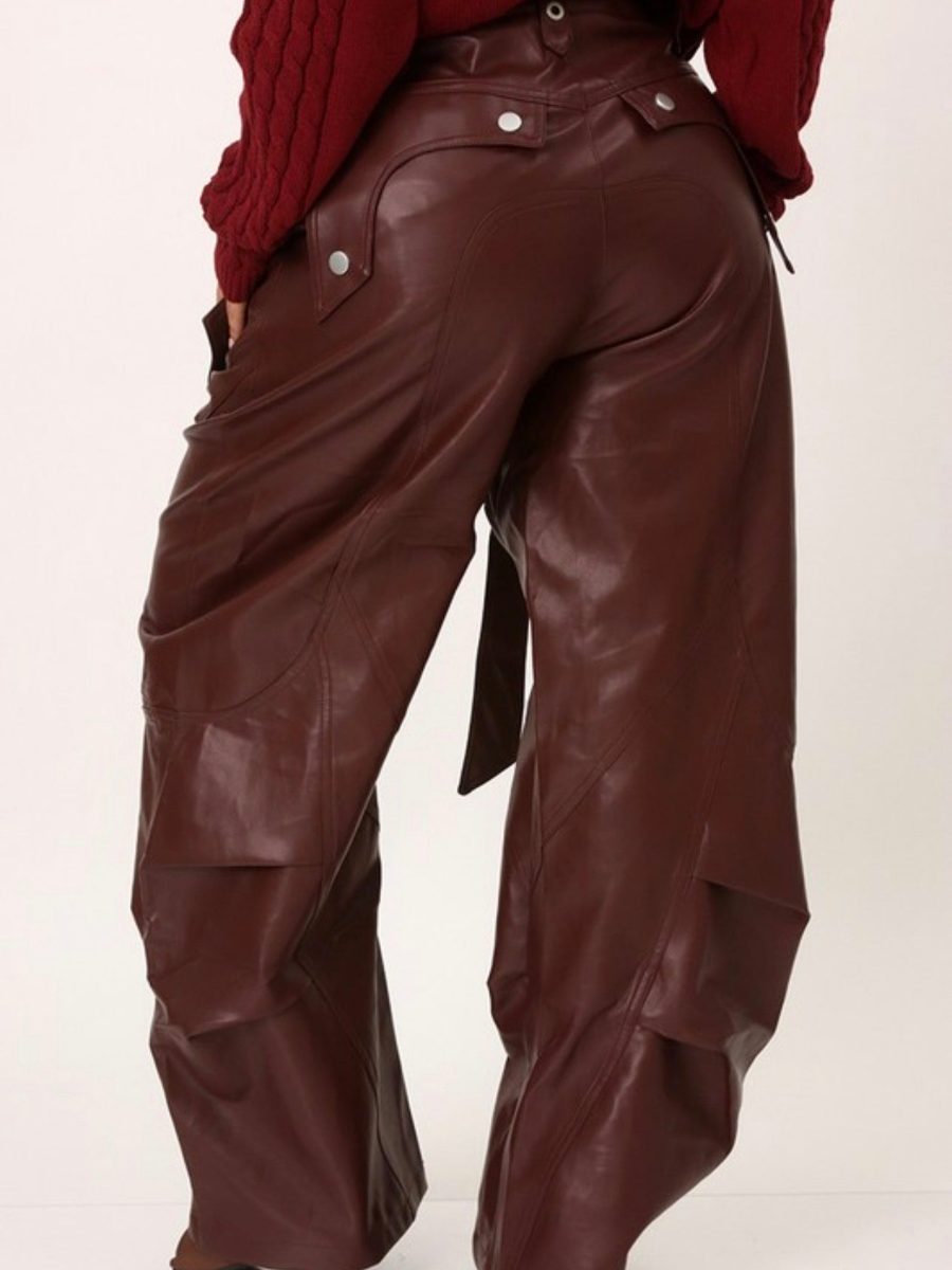 Faux Leather Silver Eyes Pants