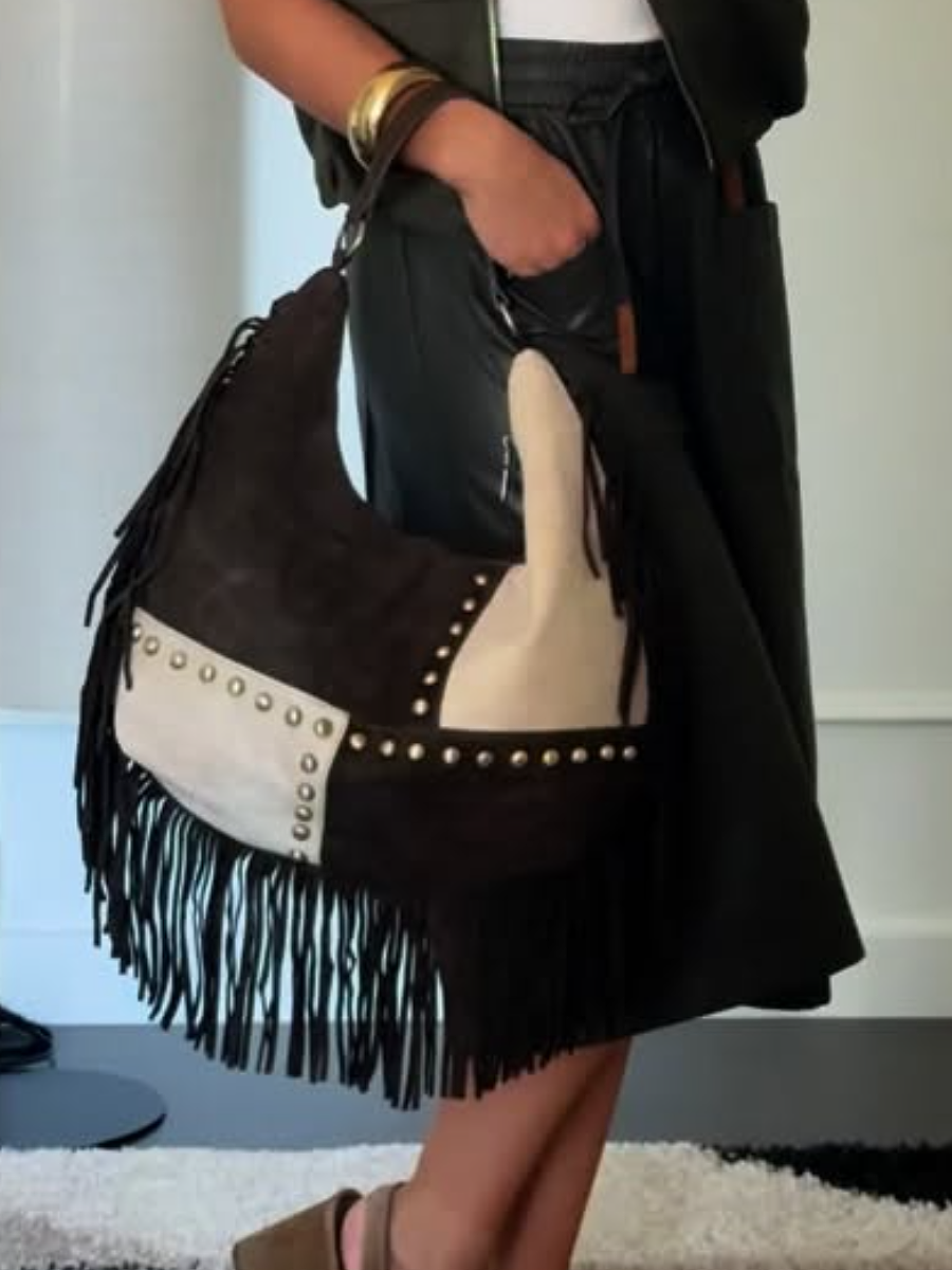 Tassel Studded Shoulder Bag
