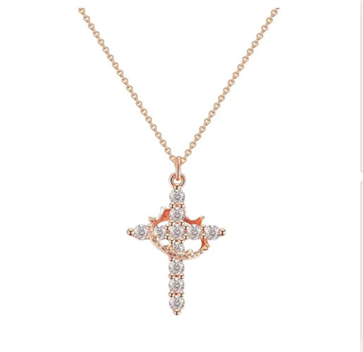 Cross & Crown Necklace