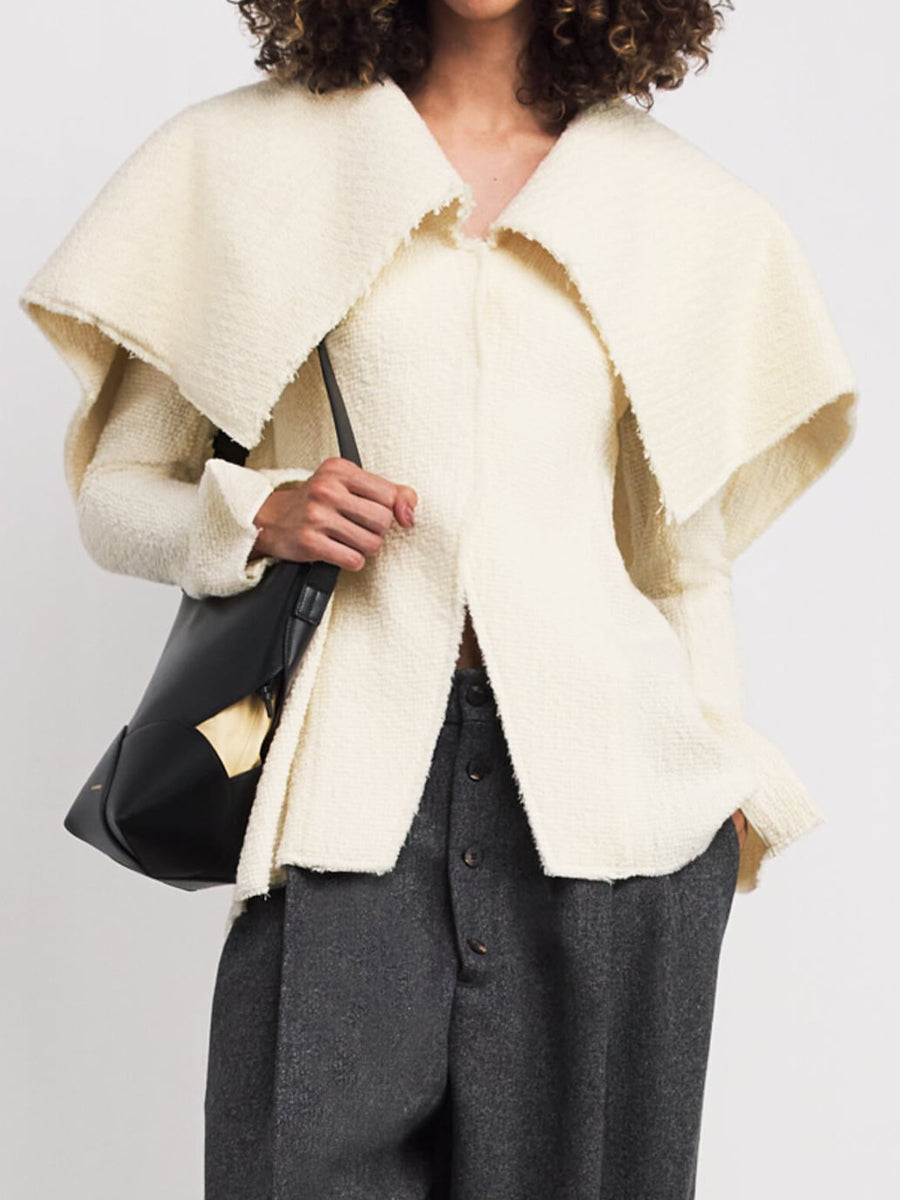 Shawl-Collar Long Sleeves Knitted Blazer