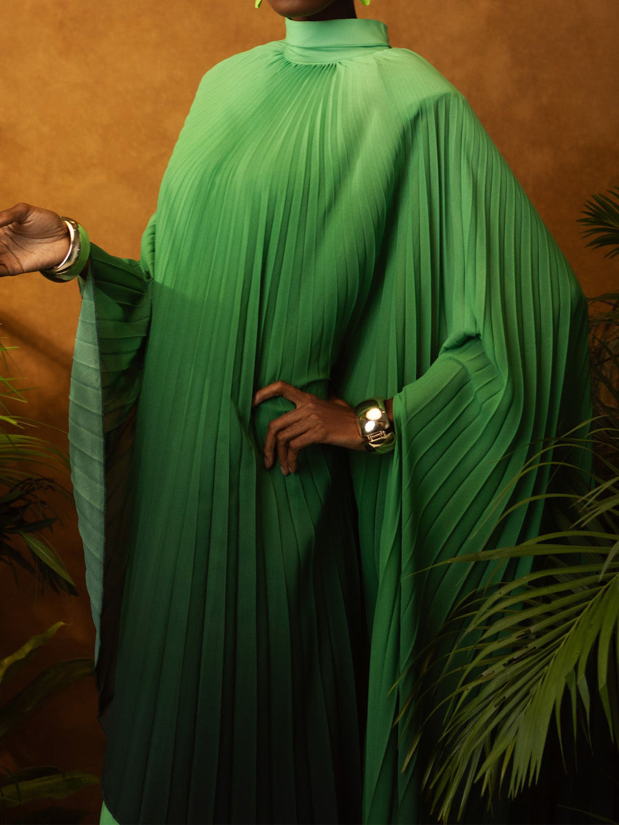 Asymmetric Hem Pleated Dress