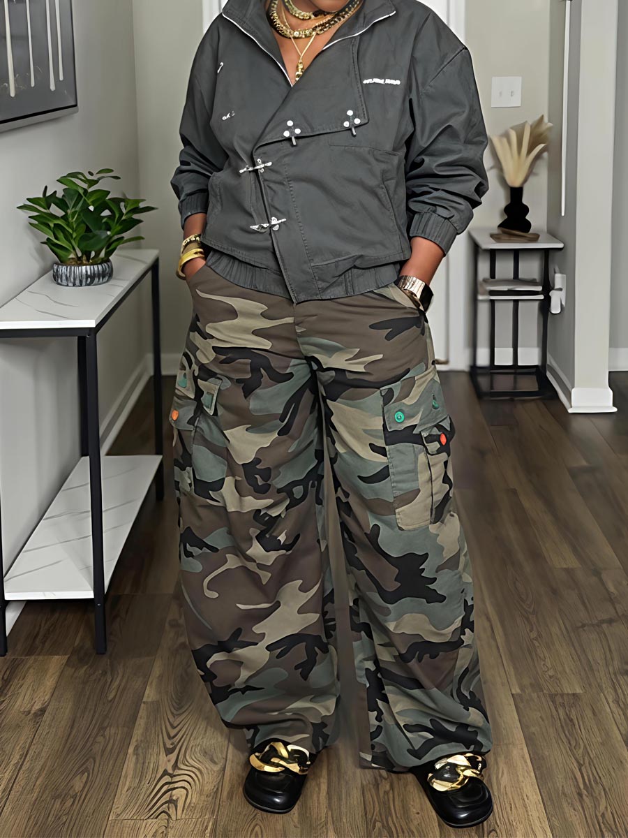 Metal Button Collared Slant Placket Soft Warm Coat