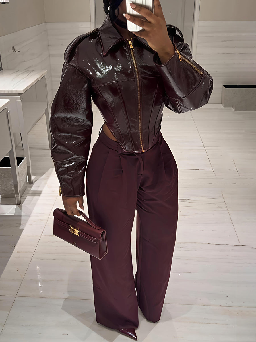 Leather Bustier Bodice Tight Fit Jacket