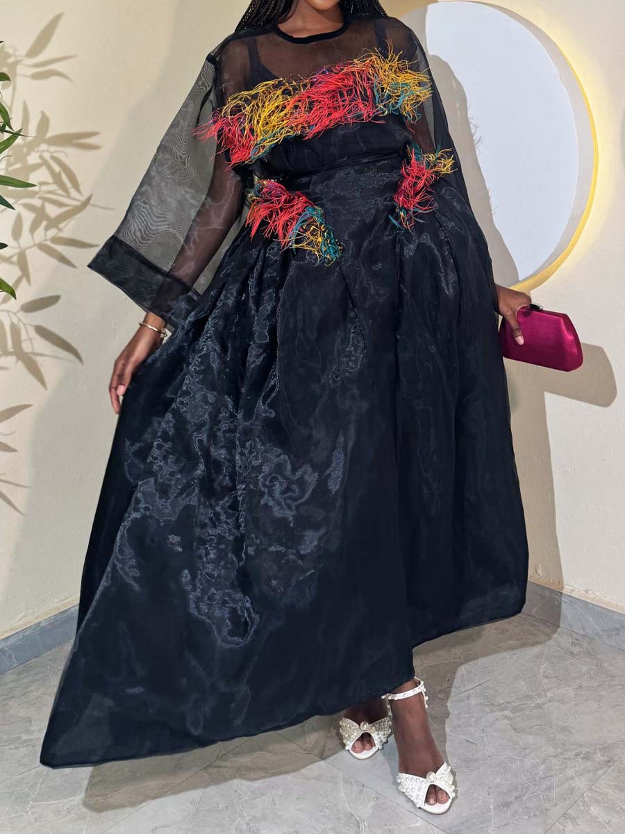 Organza Feathers Skirt Set