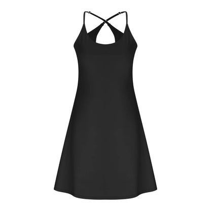 The Ultimate Tummy Control Active Dress, Backless Dress Built in Shorts