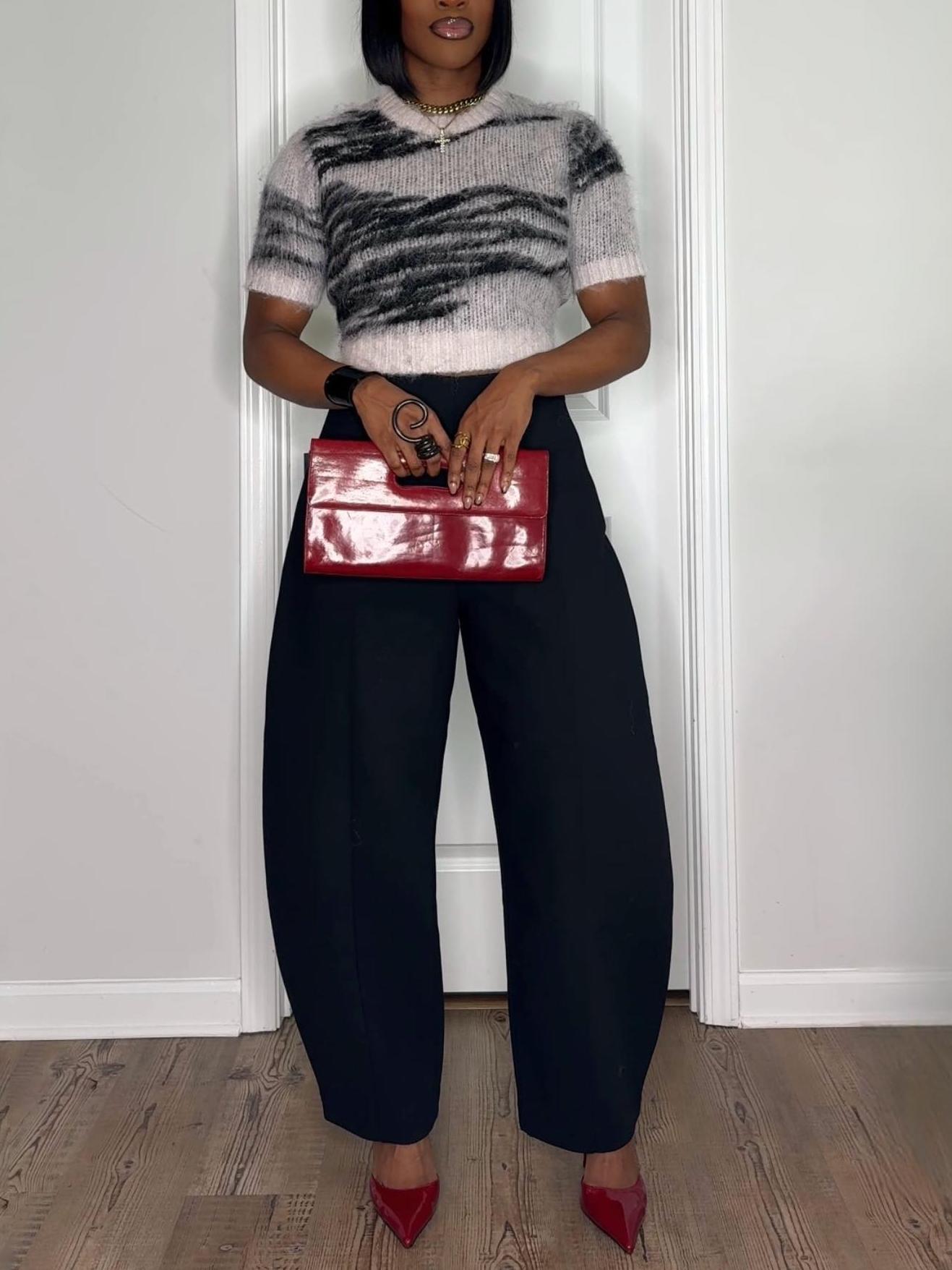 Fluffy Short Sleeve Sweater